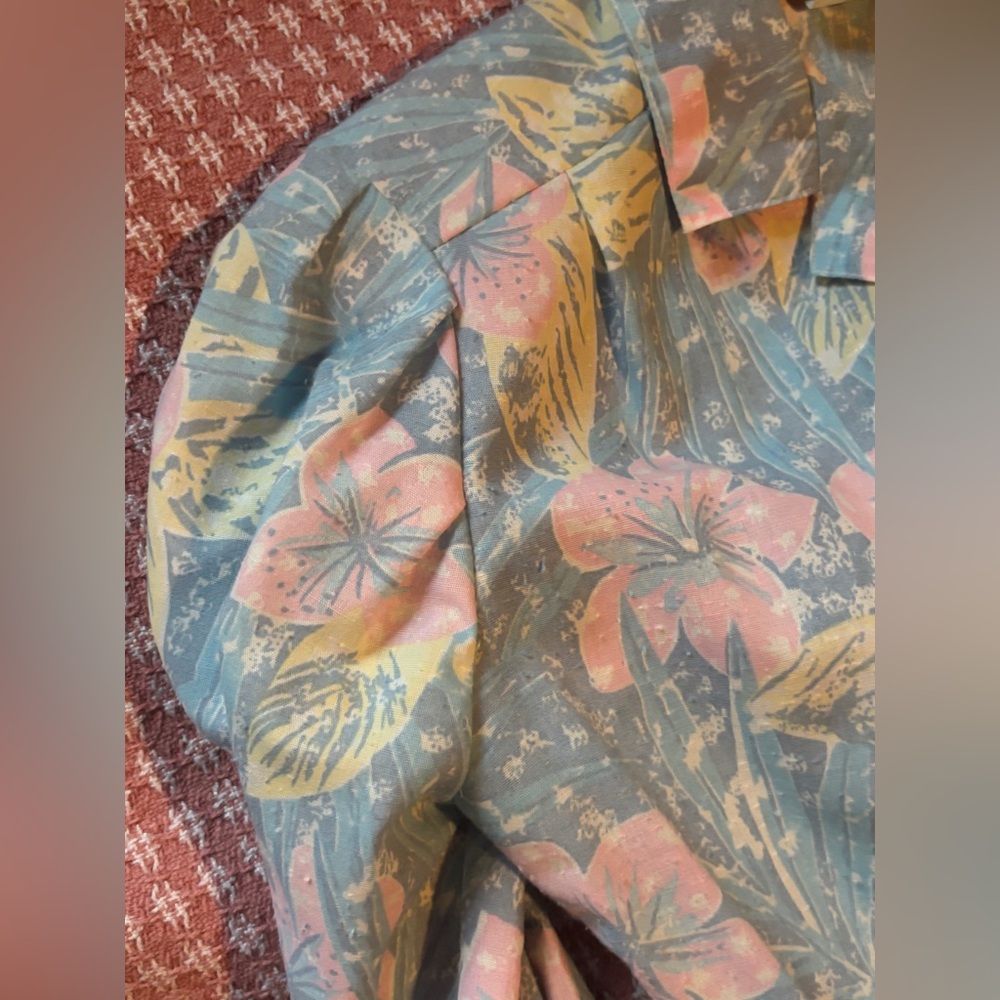 VINTAGE Pastel Floral Print Belted Women's Dress GOLDEN GIRLS 80s SIZE 10 - Picture 11 of 12
